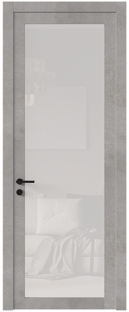 Межкомнатная дверь Tivoli / Тиволи З-1, Со стеклом (ДО), цвет - Белый камень