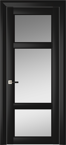 Дверь Siena Neo Classic Decoro / Сиена Нео Классик Декоро Черная эмаль (RAL 9004) со стеклом