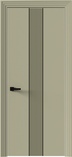 Межкомнатная дверь Pilastro, Без стекла (ДГ), цвет - Серо-оливковая эмаль (RAL 7032)