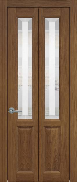 Межкомнатная дверь Porta Classic Dinastia Книжка, Со стеклом (ДО), цвет - Итальянский орех