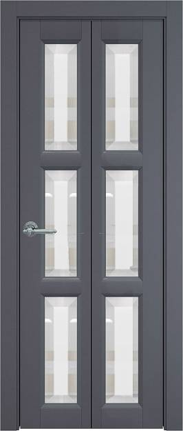 Межкомнатная дверь Porta Classic Milano Книжка, Со стеклом (ДО), цвет - Графитово-серая эмаль (RAL 7024)