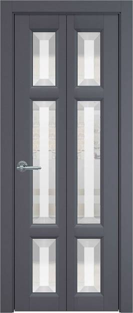 Межкомнатная дверь Porta Classic Siena Книжка, Со стеклом (ДО), цвет - Графитово-серая эмаль (RAL 7024)