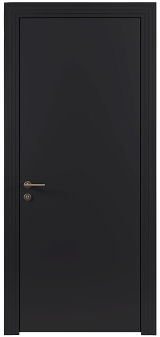Дверь Tivoli К-1 Черная эмаль по шпону (RAL 9004) без стекла