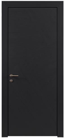 Дверь Tivoli М-1 Черная эмаль по шпону (RAL 9004) без стекла